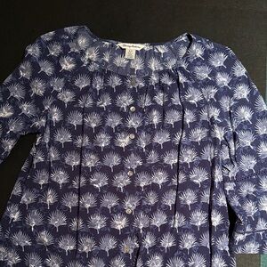 Tommy Bahama Purple and White Floral Top